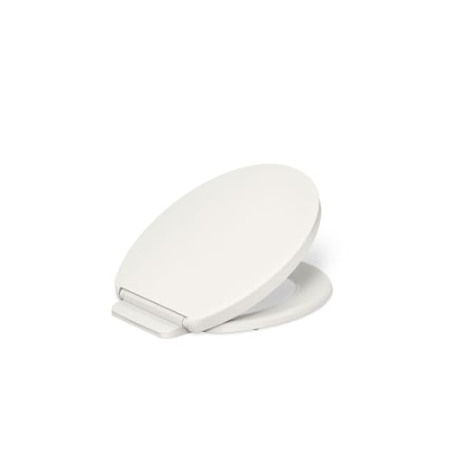 KOHLER K-26802-96 Impro ReadyLatch Quiet Close Round Toilet Seat, Soft Close Seat, Compatible with Round Toilets, Biscuit - color: Biscuit, size: Round