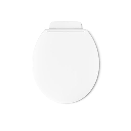 KOHLER K-27332-0 Glissade ReadyLatch Quiet Close Round Toilet Seat, White, Grip-Tight Hardware, Quiet Close Lid Prevents Slamming - color: White, size: Round