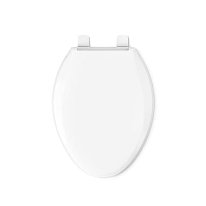 KOHLER K-7315-0 Cachet Quick-Release Elongated Toilet Seat, Quick Attach Hardware, Easy to Clean, Color-Matched Plastic Hinges, White - color: White, style: Elongated