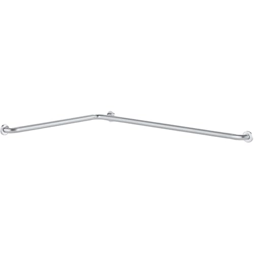 54" x 36" Corner Grab Bar with Satin Peened Grip - Stainless Steel L-Shaped Safety Rail, Wall Mounted Restroom Support Bar, 250 lb. Capacity, Commercial Bathroom Handrail - size: 54" x 42"