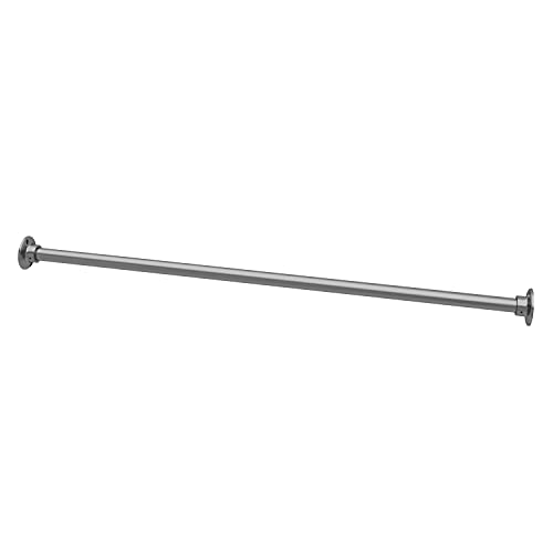 Naiture 304 Stainless Steel 60" Straight Shower Curtain Rod, Brushed Nickel | One-Piece Rod, Cut to Fit, Rustproof, Heavy-Duty Zinc Alloy Flange, Permanent Wall Mount, Mounting Hardware Included - color: Brushed Nickel, size: 60