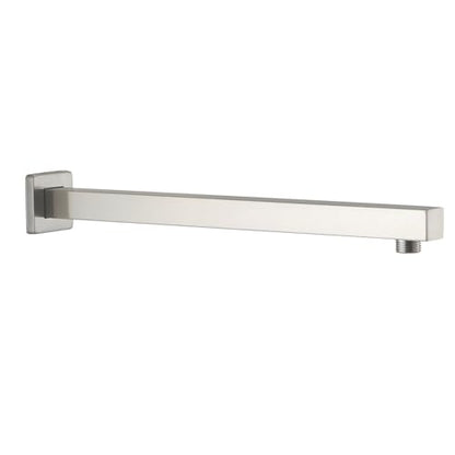16 Inch Shower Head Extension Arm with Flange, Shower Rod, Nickel | Square Straight Rain Showerhead Extended Arms, Shower Pipe Extender Arm Replacement, Wall Mounted, SUS304 Stainless Steel - color: Nickel