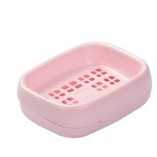Soap Dish with Drain, Self Draining Soap Holder for Bathroom Shower Sink, Plastic Soap Tray, Pink