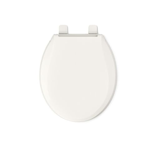 KOHLER K-7316-96 Cachet Quick-Release Round-Front Toilet Seat, Quick Attach Hardware, Easy to Clean, Color-Matched Plastic Hinges, Biscuit - color: Biscuit, style: Round