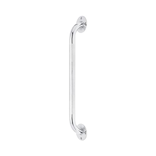 Medline Knurled Chrome 18” Grab Bar for Shower & Bathtub, Independence & Ease of Movement — for Elderly, Handicapped or Seniors, 300 lb. Capacity, 1 Bar - size: 18"