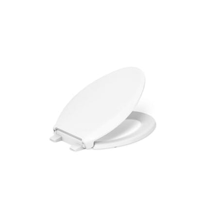KOHLER K-7315-0 Cachet Quick-Release Elongated Toilet Seat, Quick Attach Hardware, Easy to Clean, Color-Matched Plastic Hinges, White - color: White, style: Elongated