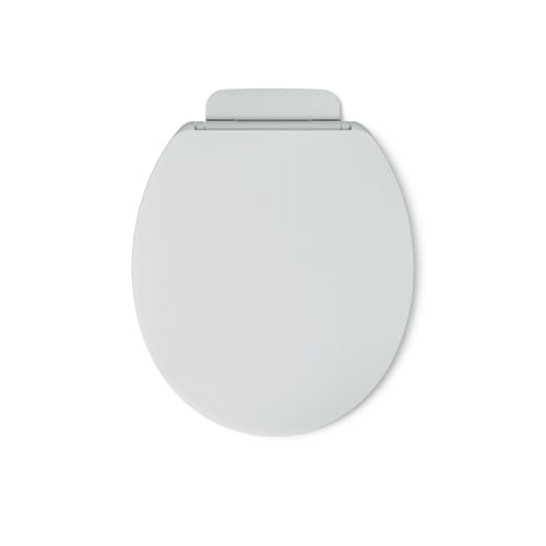 KOHLER K-26802-95 Impro ReadyLatch Quiet Close Round Toilet Seat, Soft Close Seat, Compatible with Round Toilets, Ice Grey - color: Ice Gray, size: Round