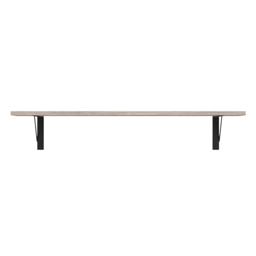 Long Wall Shelves, 31.5" Wall Mounted Shelves with Metal Brackets | Floating Book Shelf, Set of 2, Easy Assembly, Max Load 22lbs, Wood Wall Storage Ledges, Living Room/Bathroom/Bedroom, Greige - color: Greige, size: 31.5 Inch
