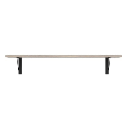 Long Wall Shelves, 31.5" Wall Mounted Shelves with Metal Brackets | Floating Book Shelf, Set of 2, Easy Assembly, Max Load 22lbs, Wood Wall Storage Ledges, Living Room/Bathroom/Bedroom, Greige - color: Greige, size: 31.5 Inch