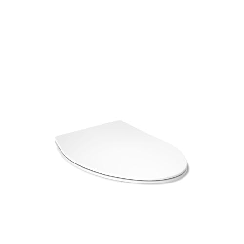 KOHLER K-30780-0 Carbyne Quiet-Close Elongated Toilet Seat Soft Close with Grip Tight Bumpers, Thermoset Plastic, White - style: Carbyne