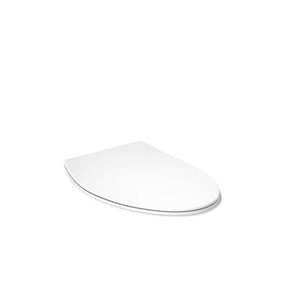KOHLER K-30780-0 Carbyne Quiet-Close Elongated Toilet Seat Soft Close with Grip Tight Bumpers, Thermoset Plastic, White - style: Carbyne