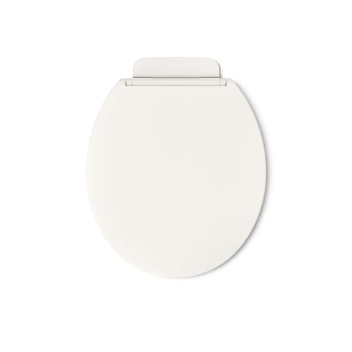 KOHLER 27332-96 Glissade Quiet Close Round Toilet Seat with ReadyLatch Hinge, Soft Close Lid, Compatible with Round Standard Toilets, Biscuit - color: Biscuit, size: Round
