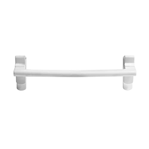 Towel Rack Over Door Towel Bar Hanging Holder ABS Bathroom Kitchen Cabinet Towel Rag Rack Shelf Hanger for Cupboard Door, 24x6x7cm, White