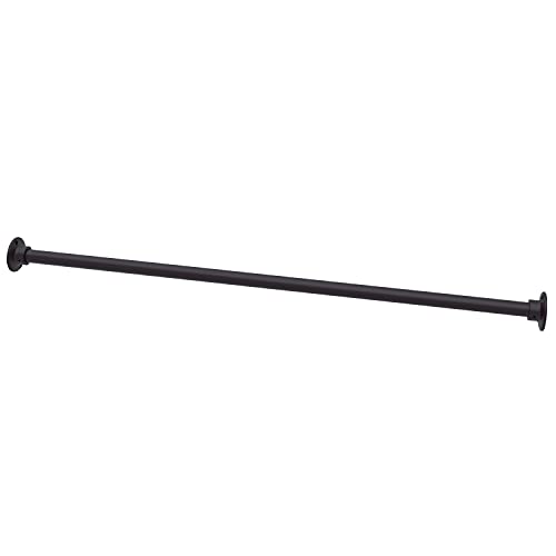 Naiture Aluminum 60" Straight Shower Curtain Rod, Oil Rubbed Bronze | One-Piece Rod, Cut to Fit, Rustproof, Heavy-Duty Zinc Alloy Flange, Permanent Wall Mount, Mounting Hardware Included - color: Oil Rubbed Bronze, size: 60