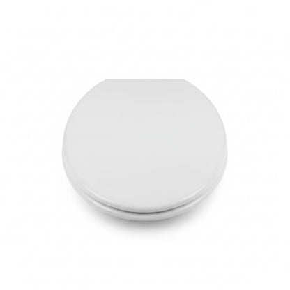MinSha Round Toilet Seat, 17 Inch Soft Close Toilet Lid, Durable PP Material O-Shape Seat with Quiet Slow Close, Easy Top Fixing Installation & Cleaning, Fits Standard American Toilets, O3CK