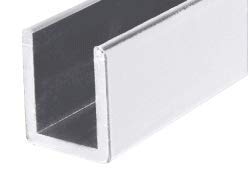 Brixwell SDCD38BA-CCP36 Brite Anodized 3/8" Fixed Panel Shower Door Deep U-Channel - 36" Length - color: Brite Anodized, size: 36"