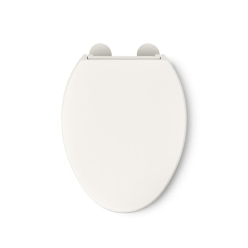 KOHLER 25875-96 Hyten 3" Height, Elevated Soft Close Elongated Toilet Seat, Contoured Seat with Grip-Tight Bumpers, Quick-Attach Hardware, No Slam Toilet Seat, Biscuit (Pack of 2) - color: Biscuit, size: Elongated (Pack of 2)