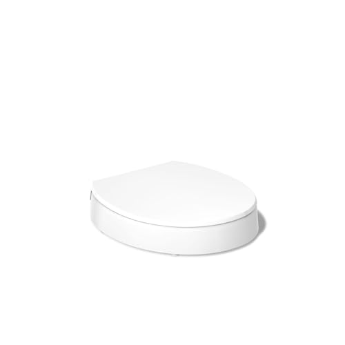 KOHLER 25876-0 Hyten 3" Height, Elevated Soft Close Round Toilet Seat, Contoured Seat with Grip-Tight Bumpers, Quick-Attach Hardware, White - color: White, size: Round
