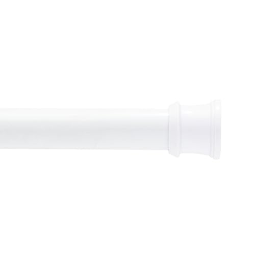 Kenney - Twist & Fit Cam-Lock Tension Shower Curtain Rod, 1" Diameter Durable Metal Construction, Adjustable 24"–40", No-Tools Installation, Secure Hold for Standard Showers, White