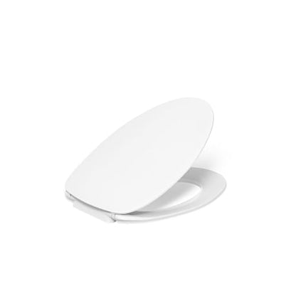 Kohler K-30782-0 Papyrus Quiet-Close Elongated Toilet Seat Soft Close With Grip Tight Bumpers, Thermoset Plastic, White - style: Papyrus
