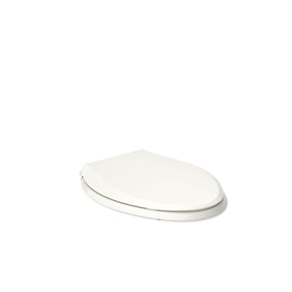 KOHLER K-7315-96 Cachet Quick-Release Elongated Toilet Seat, Quick Attach Hardware, Easy to Clean, Color-Matched Plastic Hinges, Biscuit - color: Biscuit, style: Elongated