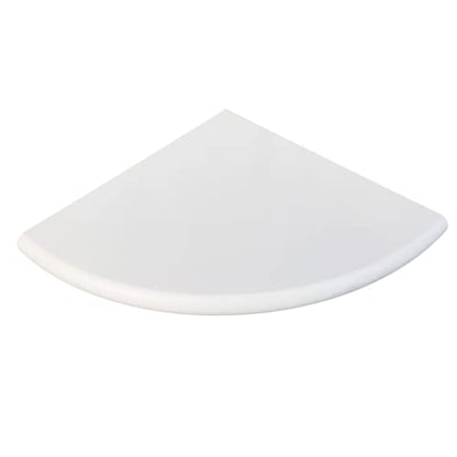 White Marble Corner Shower Shelf for Bathroom, 9'' x 9'' x 0.8'' Faux Marble Corner Shelves for Bathroom Wall Mounted Both Side Polished (1, White)