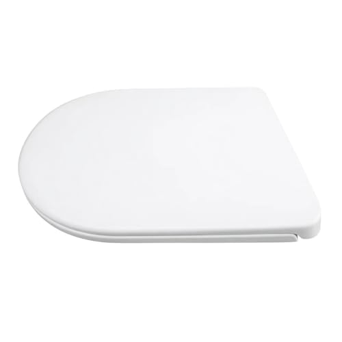 D-Shape Toilet Seat Soft Close Quick Release Easy to cleanWhite | Quick-release design removes the seat in seconds, making deep cleaning around hinges simple and more hygienic - size: QS17“