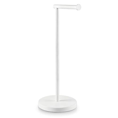 KES White Toilet Paper Holder Stand, Freestanding with Heavy Base | 304 Stainless Steel, Rustproof, 20.2-Inch Height, Anti-Slip Base, Fits All Rolls, Easy 1-Min Assembly - color: White, size: 20.2" H
