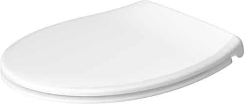 Duravit 0025790000 Universal Toilet seat with Soft Close, with Quick Release, in Oval Shape, Made in EU, urea thermoset, Stainless Steel Hinges, White