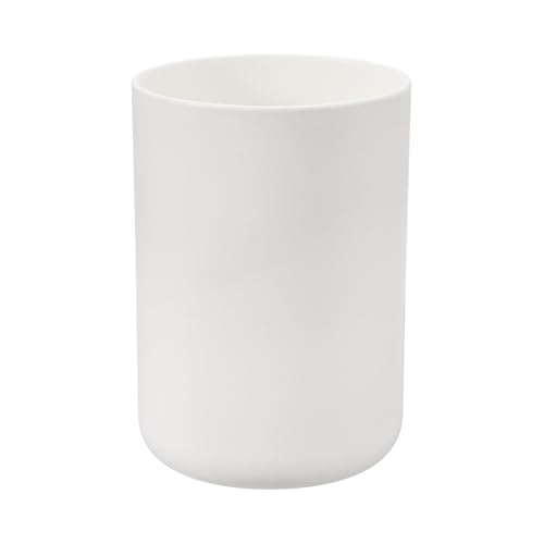 uxcell Bathroom Tumblers, 14oz Reusable Toothbrush Cup 2.8x4 Plastic Cup for Bathroom Travel Home Toothpaste Makeup Brush Holder Mouthwash Water Beverages Combs, White - color: White
