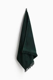Set of 12 Premium Fringed Velour Fingertip Towels (Hunter Green) - Pack of 12 | 100% Cotton | 11" x 18" Soft Velour with Classic Fringe | Ideal for Guest Bathrooms, Events, Embroidery & Spa Use - color: Hunter Green