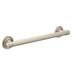 Moen YG6418BN Bathroom Safety 18-Inch Stainless Steel Traditional Bathroom Grab Bar, Brushed Nickel - color: Brushed Nickel