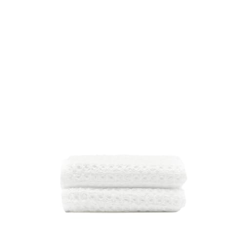 Sedona Waffle Washcloths, 410 GSM 100% Cotton, Set of 2, Soft Textured Face Towels, Quick-Drying & Gentle, White - color: White, style: Washcloth (Set of 2)