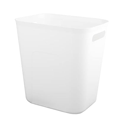 UUJOLY Plastic Small Trash Can Wastebasket, Garbage Container Basket for Bathrooms, Laundry Room, Kitchens, Offices, Kids Rooms, Dorms, 3.5 Gallon, White | Compact Sturdy Garbage Can for Bathroom, Laundry Room, Kitchen, Office, Kids Room, Dorm, Durable, E