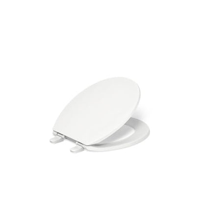 KOHLER 20111-0 Brevia, Slow Close Toilet Seat, Round Toilet Seat, Grip-Tight Bumpers Quick-Attach Hardware, White - size: Round
