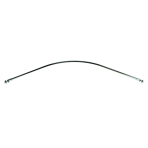 60 Inch Fixed Stainless Steel Curved Shower Curtain Rod (Chrome Plated) | Hotel-quality rustproof 5 foot wall-mounted rod with a solid one-piece build for added shower space and smooth ring sliding - color: Chrome