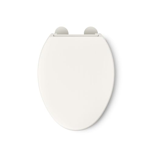 KOHLER 25875-96 Hyten 3" Height, Elevated Soft Close Elongated Toilet Seat, Contoured Seat with Grip-Tight Bumpers, Quick-Attach Hardware, No Slam Toilet Seat, Biscuit - color: Biscuit, size: Elongated