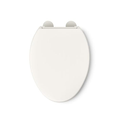 KOHLER 25875-96 Hyten 3" Height, Elevated Soft Close Elongated Toilet Seat, Contoured Seat with Grip-Tight Bumpers, Quick-Attach Hardware, No Slam Toilet Seat, Biscuit - color: Biscuit, size: Elongated