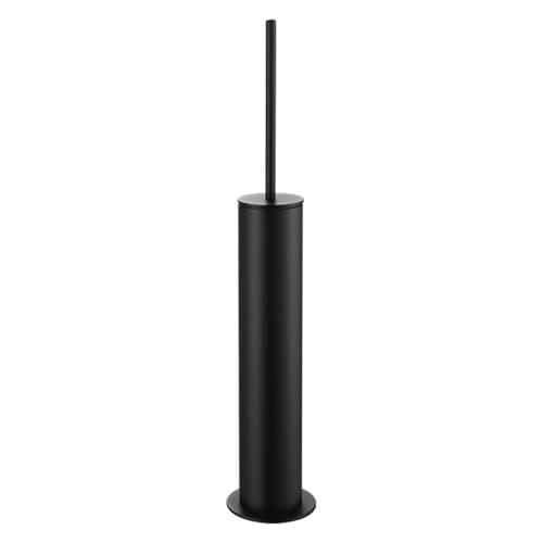 BGL Toilet Brush and Holder Set, Heavy Duty 304 Stainless Steel, Round Base and Long Handle for Bathroom Deep Cleaning, Drip-Proof, Space Saving for Storag, Black - color: Matte Black