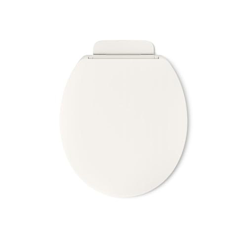 KOHLER K-26802-96 Impro ReadyLatch Quiet Close Round Toilet Seat, Soft Close Seat, Compatible with Round Toilets, Biscuit - color: Biscuit, size: Round