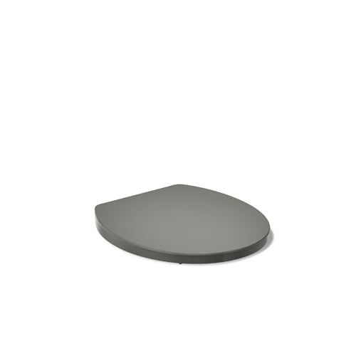 KOHLER K-26802-58 Impro ReadyLatch Quiet Close Round Toilet Seat, Soft Close Lid, Compatible with Round Toilets, Thunder Grey - color: Thunder Gray, size: Round