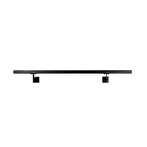 Urban Contemporary Aluminum Complete Handrail Grab Bar Set, Brackets Included, Powder Coated Finish (Black, 2 Foot Handrail) - color: Black, size: 2 Foot Handrail