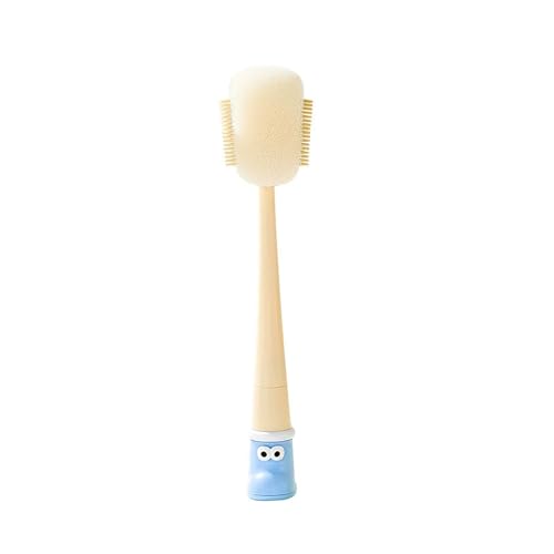 5-in-1 Multifunctional Cup Brush, Bottle Cleaning Set with Rim Brush, Gap Brush, Silicone Head, Sponge Head and Straw Brush (Blue) - color: Blue
