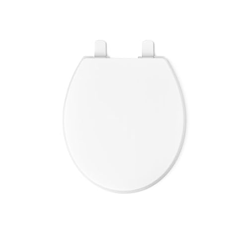 KOHLER 20111-0 Brevia, Slow Close Toilet Seat, Round Toilet Seat, Grip-Tight Bumpers Quick-Attach Hardware, White - size: Round
