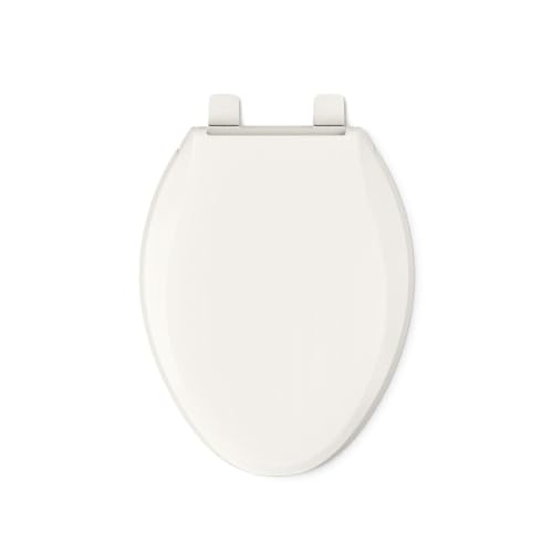 KOHLER K-7315-96 Cachet Quick-Release Elongated Toilet Seat, Quick Attach Hardware, Easy to Clean, Color-Matched Plastic Hinges, Biscuit - color: Biscuit, style: Elongated