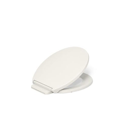 KOHLER 27332-96 Glissade Quiet Close Round Toilet Seat with ReadyLatch Hinge, Soft Close Lid, Compatible with Round Standard Toilets, Biscuit - color: Biscuit, size: Round