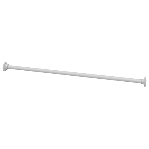 Naiture 304 Stainless Steel 60" Straight Shower Curtain Rod, White | One-Piece Rod, Cut to Fit, Rustproof, Heavy-Duty Zinc Alloy Flange, Permanent Wall Mount, Mounting Hardware Included - color: White, size: 60