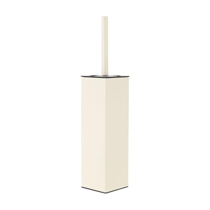 BGL Standing Toilet Brush and Holder Matte White Aluminium Toilet Bowl Cleaner Brush and Holder for Bathroom Storage and Organization, Square Design Sturdy and Space Saving - color: White