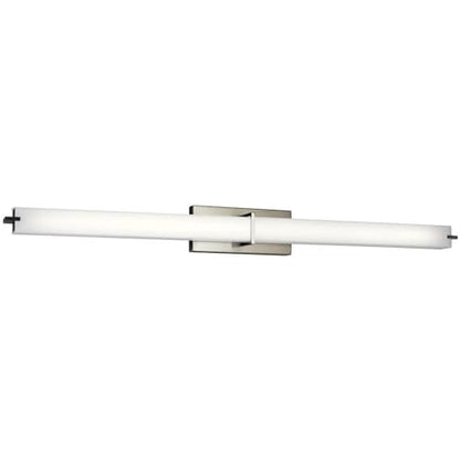 Kichler 11148NILED LED Linear Bath, Brushed Nickel | Integrated LED vanity light with white acrylic diffuser (49.25" x 4.75"), 11148NILED - size: 49.25" W x 4.75" H x 49.25" L