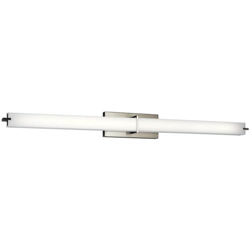 Kichler 11148NILED LED Linear Bath, Brushed Nickel | Integrated LED vanity light with white acrylic diffuser (49.25" x 4.75"), 11148NILED - size: 49.25" W x 4.75" H x 49.25" L